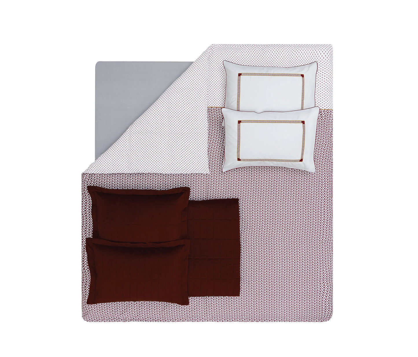 Двоен спален комплект от 7 части - Rena Bordo