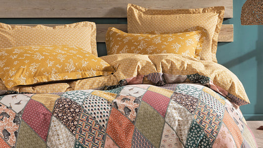 Двоен спален комплект Astrid Sateen - Mustard с два плика