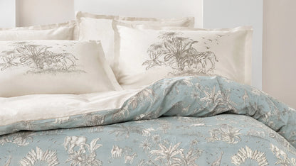 Двоен спален комплект Aster Sateen - Sage с два плика