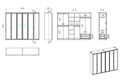 Гардероб с шест врати Marsana