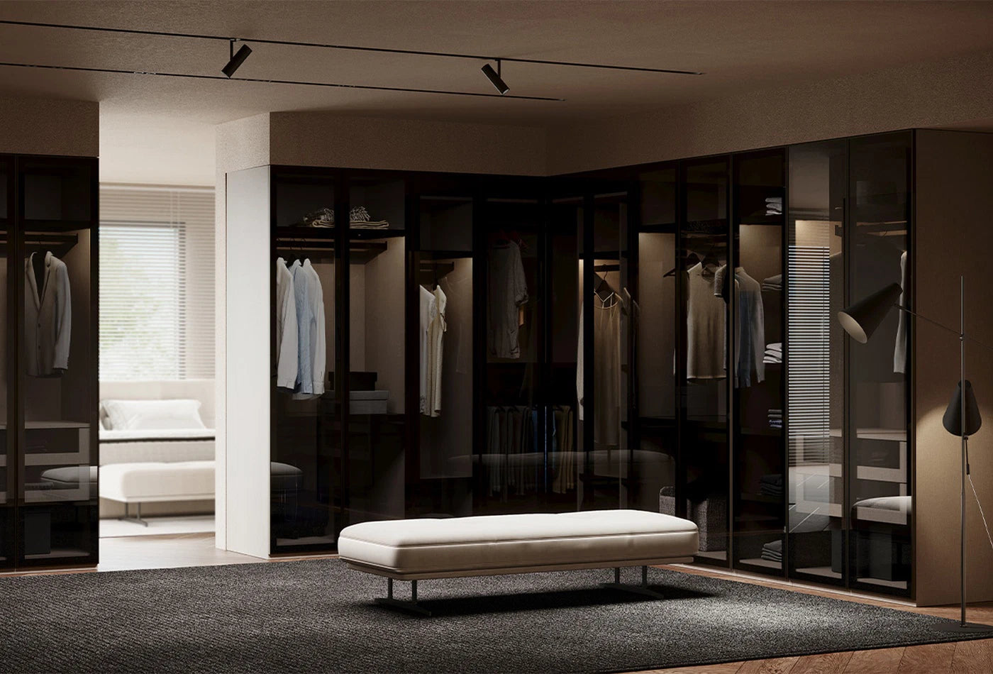 Двукрилен модулен гардероб Odena - с място за аксесоари